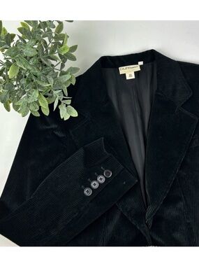Pure DKNY Black Corduroy Blazer Size 8 Business Casual Vintage